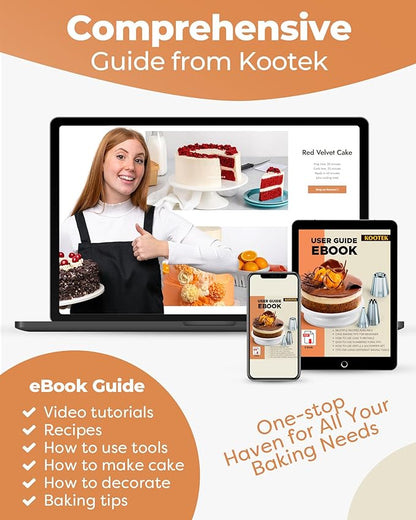 Kootek 700pcs Cake Decorating Kit, Baking Supplies with Springform Pans, Cake Turntable for Decorating, Piping Tips Set, Pastry Bags, and More Baking Tools for Mother's Day - Image 7