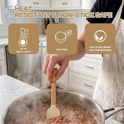 Rabbit-Shaped Silicone Spatula Set – Food Grade, Heat Resistant Baking & Cooking Utensils for Nonstick Cookware Cute Kitchen Tools 2PCS