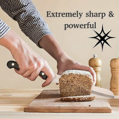 Moss & Stone 14 Pcs Knife Block Set Stainless Steel, Premium Forged Kitchen Knives Set with High-Carbon Blades, Ergonomic Handle, Sharp Blade, Rust Resistant, Modern Style for Home & Chef, Black - Image 9