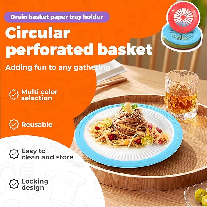 4 Pack Food Cover Tents with 7 Pack Paper Plate Holders, Reusable Outdoor Picnic Food Serveware Accessories Supports for Picnic Party Dinner