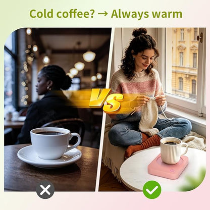 VOBAGA Coffee Mug Warmer for Desk with Auto Shut Off & 3-Temp Settings, Coffee Cup Warmer Galentines Day Gift Home Office Accessory, Perfect for Coffee, Tea, Milk (No Mug) - Image 4