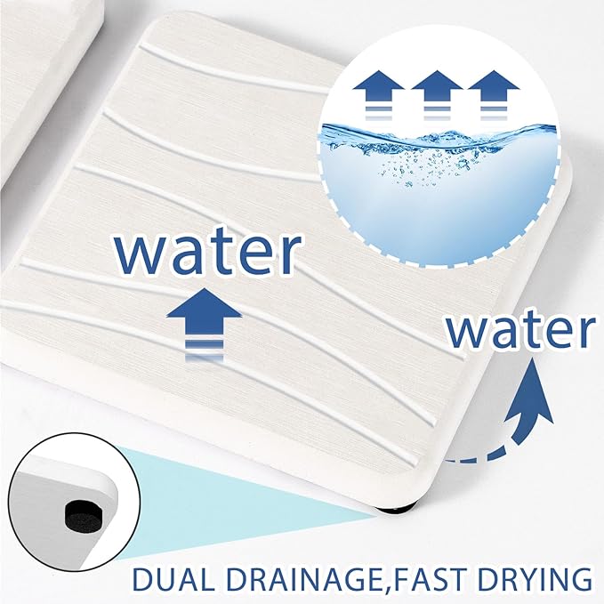 3PCS Water Absorbing Stone Tray, Fast Drying Stone Sink Tray, Stones Soap Trays, Water Absorbent Diatomite Trays, Diatomite Coasters for Kitchen Sink Bathroom Counter, Hand Soap Dish & Holders - Image 2
