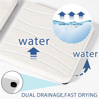 2PCS Water Absorbing Stone Tray, Fast Drying Stone Sink Tray, Water Absorbent Diatomite Trays, Stones Soap Trays, Diatomite Coasters for Kitchen Sink Bathroom Counter, Hand Soap Dish & Holders - Image 2