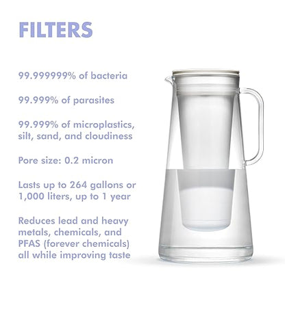 LifeStraw Home – Water Filter Pitcher, 10-Cup, Stormy Blue, BPA Free Designed for Everyday Protection Against Bacteria, parasites, microplastics, Lead, Mercury, PFAS and a Variety of Chemicals - Image 2