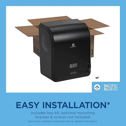 Pacific Blue Ultra 8" High-Capacity Mechanical Paper Towel Dispenser by GP PRO (Georgia-Pacific), Black, 59589, 12.9" W x 9" D x 16" H, 1 Dispenser - Image 5