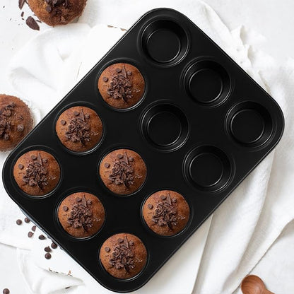 11-Piece Nonstick Baking Pans Set - Professional Grade Carbon Steel Bakeware with Premium Coating- Dishwasher Safe, Stackable, Oven Safe to 450°F (Black) - Image 5