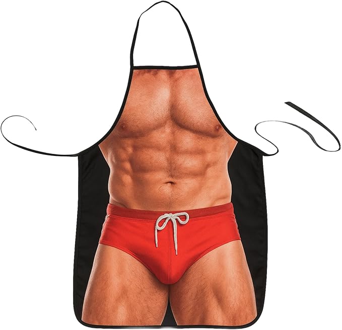 HAKSEN Funny Aprons for Men, Gag Grilling Apron for Men Women Kitchen Cooking Outdoor Party Barbecue