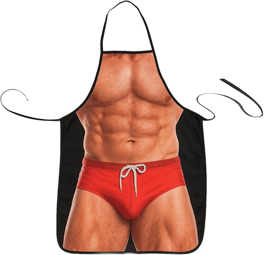 HAKSEN Funny Aprons for Men, Gag Grilling Apron for Men Women Kitchen Cooking Outdoor Party Barbecue