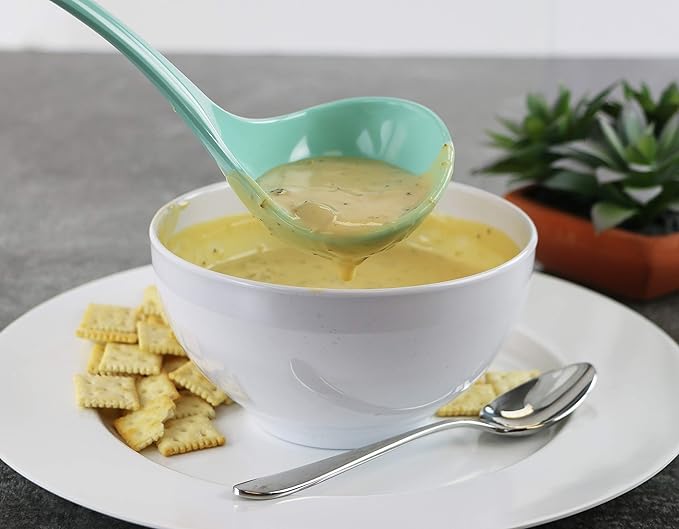 Reston Lloyd Melamine Soup Ladle Kitchen Utensil, Premium Quality Utensil with Heat Resistant Ergonomic Handle, Durable BPA-Free Plastic, 10.5 inch long, 6pc Set, Seafoam - Image 3