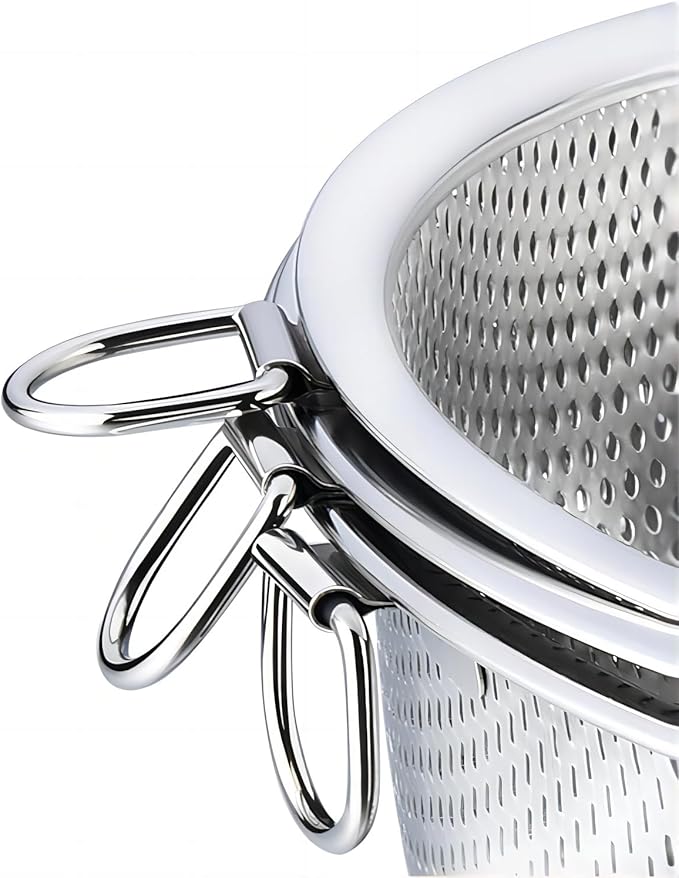 GREATLINK Stainless Steel Colander and Fine Mesh Strainer for Kitchen, 7.7Inch Pasta and Rice Strainer, Small Metal Sieve/Washing Bowl/Pot Drainer/Sifter for Spaghetti, Berry, Fruit, Vegetable - Image 3