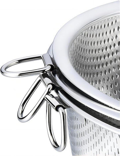 GREATLINK Stainless Steel Colander and Fine Mesh Strainer for Kitchen, 7.7Inch Pasta and Rice Strainer, Small Metal Sieve/Washing Bowl/Pot Drainer/Sifter for Spaghetti, Berry, Fruit, Vegetable - Image 3