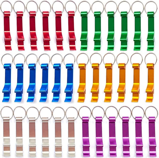 36 Pieces Colored Aluminum Bottle Opener,Soda Beverage Beer Bottle Opener Keychain,Bottle Openers Aluminum Beer Bottle Opener Claw Beverage Keychain Ring for Kitchen/Wedding/Bar/Party by MTOMDY