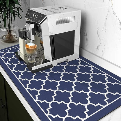 WISELIFE Dish Drying Mat Super Absorbent Drying Mat Large Dish Drying Mats for Kitchen Counter Easy Clean Dish Mat Kitchen Drying Mat18"x 28" Stylish Blue - Image 2