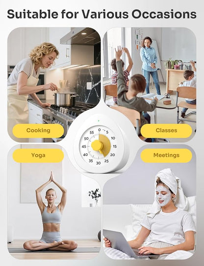 LIORQUE Visual Timer for Kids, 60-Minute Countdown Kitchen Timers for Cooking, Kids Timer with Silent Operation & Countdown Pause for Teaching Classroom Office - Image 9