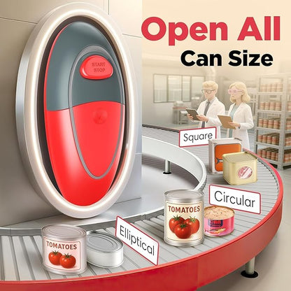 One Touch Electric Can Opener Fits Almost All Can Sizes for Seniors with Arthritis, Hand Held Battery Operated Can Opener with Smooth Edge, Food Safe Kitchen Gadgets Automatic Can Opener for Kitchen - Image 3