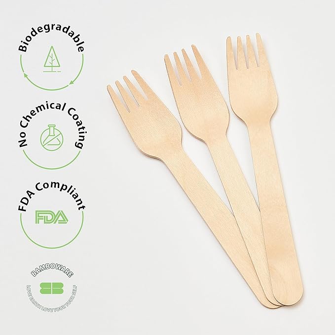 Wooden Forks 1000 Pieces Bulk Pack | Heavy-Duty Natural Birch Wood Disposable Forks | Eco-Friendly, Sturdy & Plastic-Free for Catering and Large Events - Image 4
