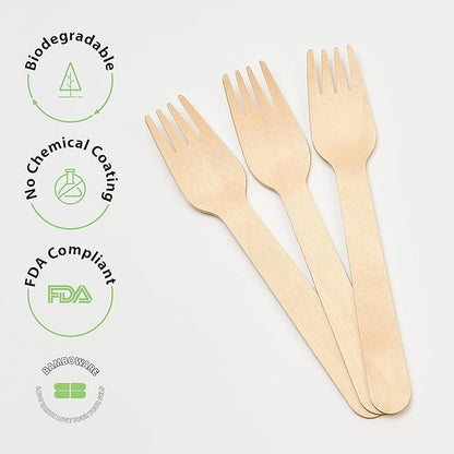 Wooden Forks 1000 Pieces Bulk Pack | Heavy-Duty Natural Birch Wood Disposable Forks | Eco-Friendly, Sturdy & Plastic-Free for Catering and Large Events - Image 4