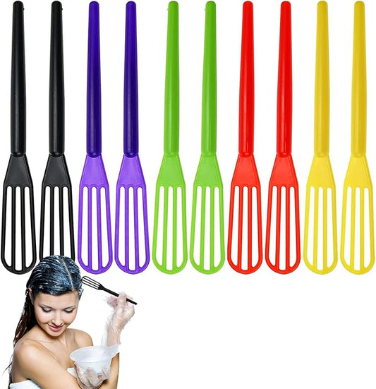 10 PCS Plastic Hair Coloring Mixer,Hair Color Whisks Dye Cream Mixer,Tint Color Cream Colorful Spoon Applicator Hair Bleaching Highlight Tool for Home Barber Shop Salon by Aswewamt