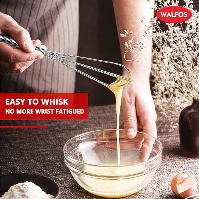 Walfos Mini Whisks Stainless Steel 6pcs; 7" - Small Whisk for Whisking, Beating Eggs, Mixing Sauces, Blending Ingredients - Image 7