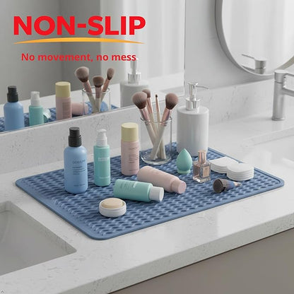 Silicone Drying Mat 16 × 12 – Royal Blue Non-Slip Sink Mat for Kitchen Counter, Heat-Resistant Food-Grade Dish Pad, Easy-Clean Multipurpose Drawer Liner (Royal Blue, 16" x 12")