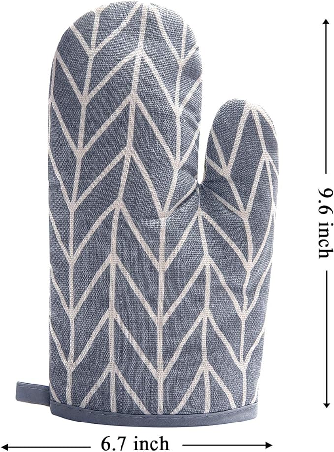 WinChange Oven Mitts and Potholders BBQ Gloves-Oven Mitts and Pot Holders Sets with Recycled Cotton Infill Silicone Non-Slip Cooking Gloves for Cooking Baking Grilling (4-Piece Set,Grey) - Image 4