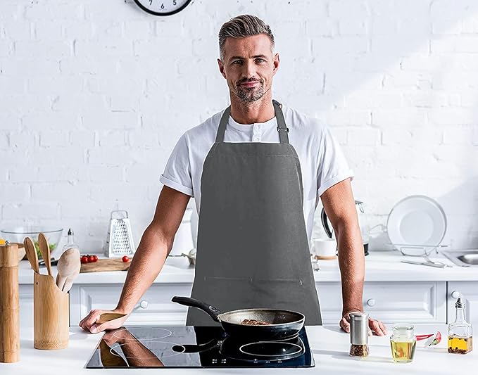 Utopia Kitchen 2 Pack Bib Apron, Adjustable with 2 Pockets, Water and Oil Resistant, Cooking Kitchen Chef Apron for Women Men - Image 7