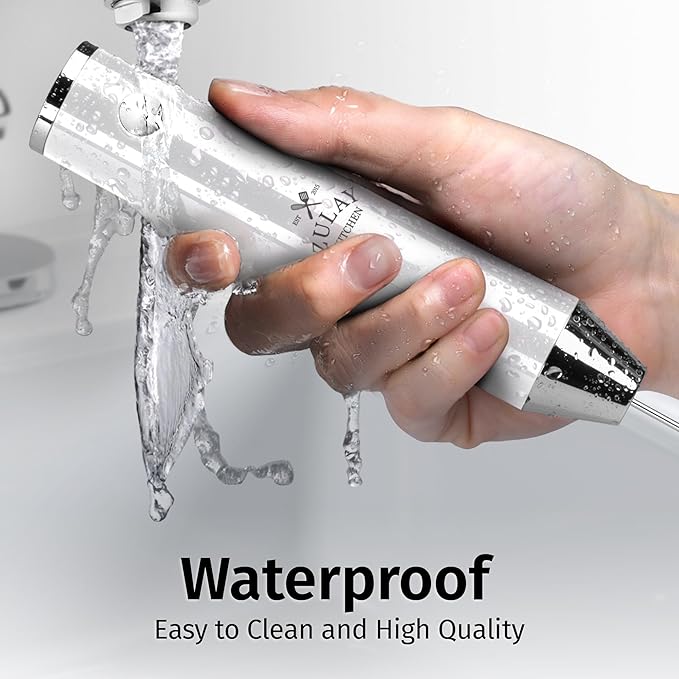 Zulay Kitchen Rechargeable Milk Frother Handheld Lux - Powerful 2-Speed Motor, Waterproof, 2000mAh Battery - Drink Mixer for Latte, Cappuccino, Matcha & Protein Powder - Snow White - Image 6