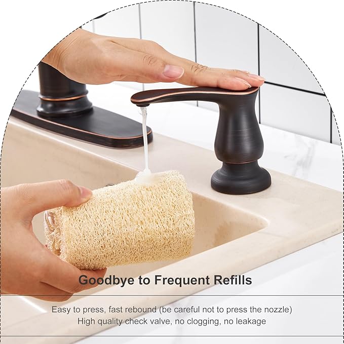 GAGALIFE Kitchen Sink Soap Dispenser Oil Rubbed Bronze, Under Sink Soap Dispenser with 40" Silicone Extension Tube Kit,Say Goodbye to Frequent Refills - Image 5