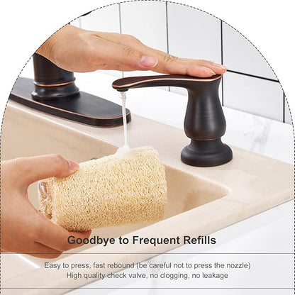 GAGALIFE Kitchen Sink Soap Dispenser Oil Rubbed Bronze, Under Sink Soap Dispenser with 40" Silicone Extension Tube Kit,Say Goodbye to Frequent Refills - Image 5