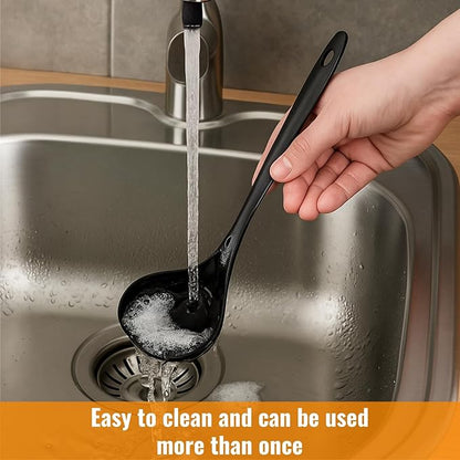 40 Pack Plastic Ladle Spoons, 1.5 Oz Solid Durable Disposable Serving Spoons with Long Handle, Heat Resistant Large Soup Ladle Bulk for Party Catering Buffet Restaurant, 9 x 2.8 Inch - Image 4