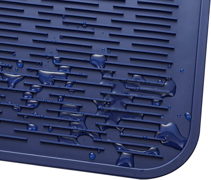 MicoYang Silicone Dish Drying Mat for Multiple Usage,Easy clean,Eco-friendly,Heat-resistant Silicone Mat for Kitchen Counter or Sink,Refrigerator or Drawer Liner Navy Blue 3XL 28 inches x 18 inches - Image 9