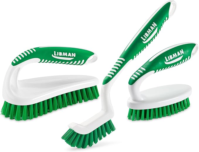Libman Scrub Brush Kit | Cleaning Brush | Tile & Grout Brush | Small Scrub Brush | Power Scrub Brush | Carpet Brush | Bathroom Scrubber | Boot Scrubber | 3 Different Brushes Included by TheLibmanCompany