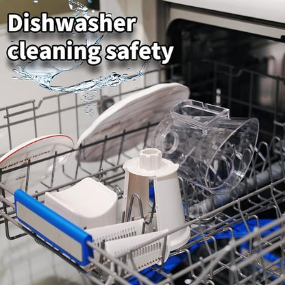 Upgrade Rotary Cheese Grater Shredder with Handle, Strong Suction Base, Multi-purpose Rotary Grater Slicer with 5 Interchangeable Blades for Ice, Vegetables, Fruit, Nuts with Blade Storage Box - Image 8