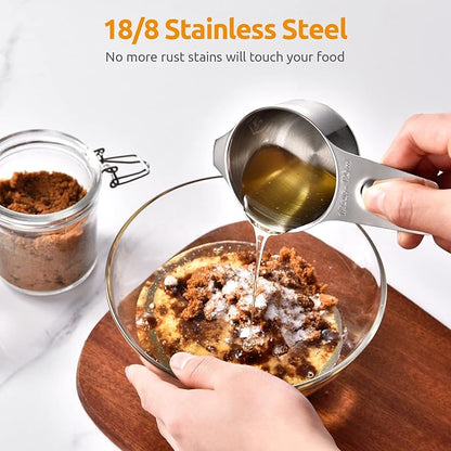 U-Taste Measuring Cups and Spoons Set of 15 : 7 Measuring Cups and 7 Measuring Spoons with 2 D-Rings and 1 Professional Magnetic Measurement Conversion Chart - Image 3