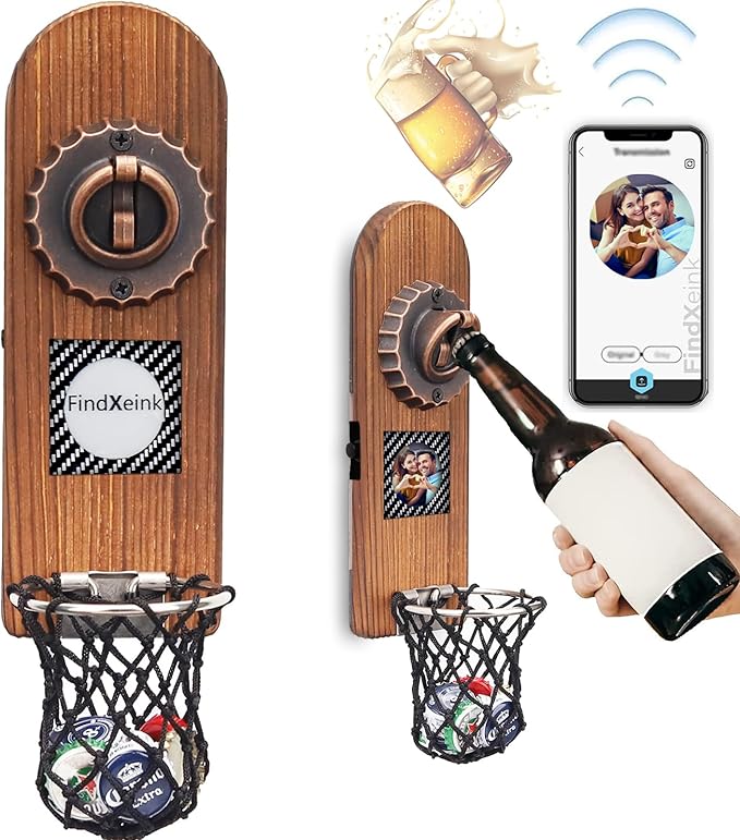 Beer Bottle Openers with DIY Ink Screen, Traceless Bottle Opener Wall Mounted, Can Custom Picture/Medical ID/Contact Information, Bar Accessories for Kitchen, Ideal Beer Gifts for Men