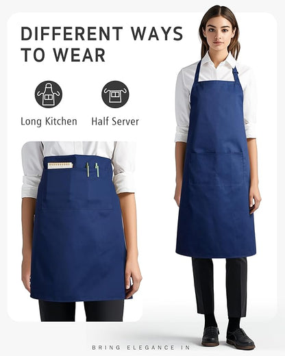 Syntus Chef Apron for Men Women Kitchen Cooking Apron with Pockets, Adjustable Bib Aprons Stain Resistant