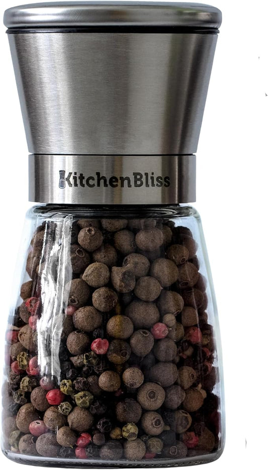 Professional Salt and Pepper Grinder – Premium Stainless Steel Salt and Pepper Shaker with Ceramic Spice Grinder Mill for Adjustable Coarseness