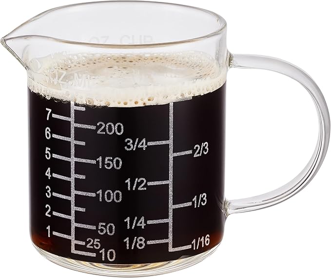Ackers Mirror Scale Glass Measuring Cup-[Insulated handle | V-Shaped Spout]-Made of High Borosilicate Glass Measuring Cup for Kitchen or Restaurant, Easy to Read, 250 ML (8 Oz, 1 Cup) - Image 8