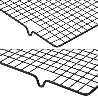 Tebery 4 Pack Black Heavy-Duty Wire Cooking Rack Baking Racks, Nonstick Baking & Cooling Grid for Roasting, Cooking, Grilling, Drying - 16" x 10" - Image 3