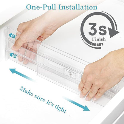 Vtopmart 14 Pack Drawer Dividers for Clothes, 4" High 10.2"-16.5" Adjustable Expandable Dresser Drawer Organizer, Clear Plastic Separators for Dresser, Baby Clothing, Underwear, Cosmetic, Toiletries - Image 7