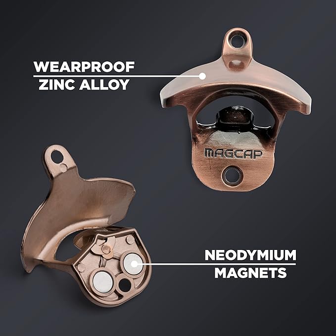 Outdoor Bottle Opener Wall Mounted - Style Magnetic Beer Bottle Opener that Catches Caps - Easy to Install and Incredibly Convenient - Image 2