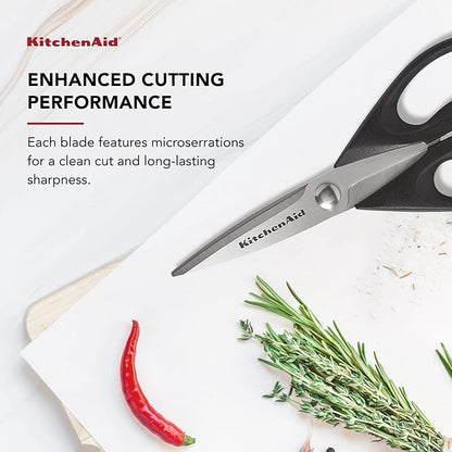 KitchenAid All Purpose Kitchen Shears with Protective Sheath Durable Stainless Steel Scissors, Dishwasher Safe, Soft Grip Comfort Handle, 8.72 Inch, Black, Pack of 12 - Image 6