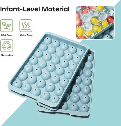 Ice Cube Trays with Lid and Bin, 1.0 IN Small Round Ice Cube Mold for Freezer - Easy Release Stackable Ice Ball Maker for Cocktail, Whiskey and Drinks,BPA-Free(1.0in/70 balls&box) - Image 3