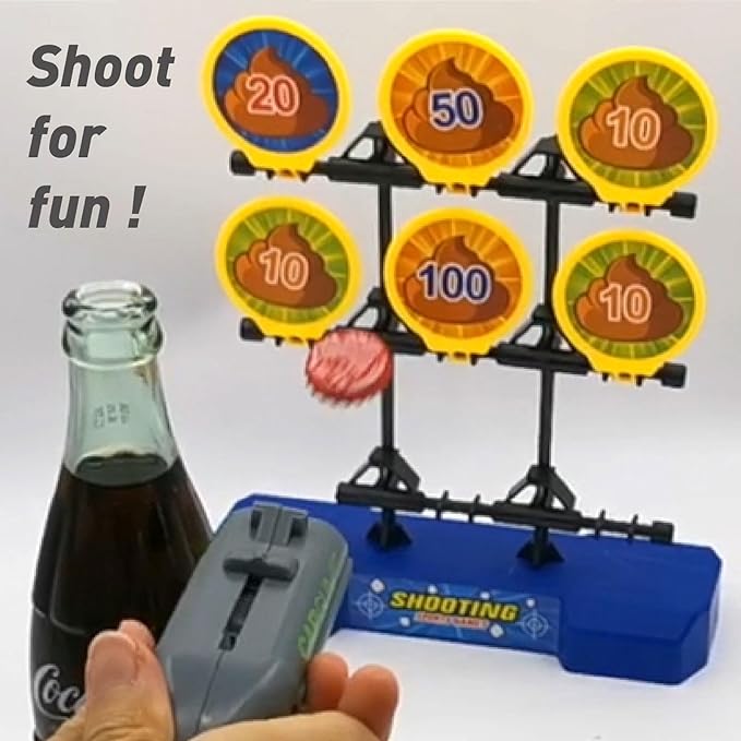 cap gun bottle opener launcher shooter funny shooting gun creative beverage bottle opener, suitable for party games, family gatherings, outdoor barbecues (Red, black, gray)