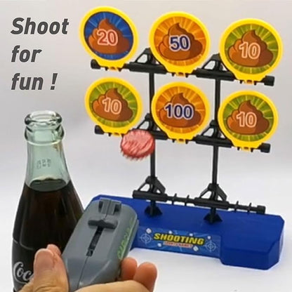 cap gun bottle opener launcher shooter funny shooting gun creative beverage bottle opener, suitable for party games, family gatherings, outdoor barbecues (Red, black, gray)