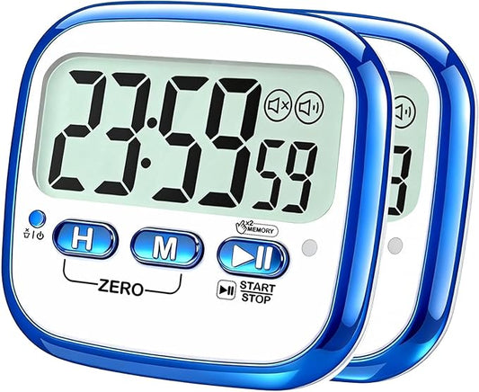 AyayaBoss 2-Pack Magnetic Kitchen Timers for Cooking, Digital Stop Watch Countdown Timer for Kids, Teachers, Classroom, Office, Exercise - Battery Included by AyayaBoss