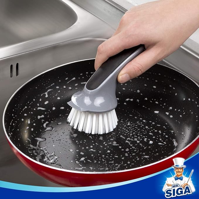 MR.SIGA Pot and Pan Cleaning Brush, Dish Brush for Kitchen, Pack of 2 - Image 6