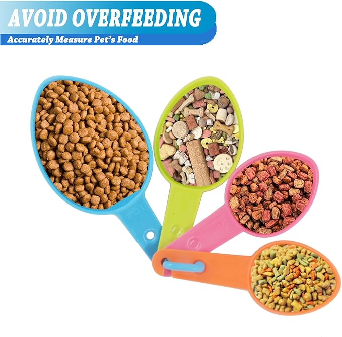 HINMAY Pet Food Scoops Plastic Measuring Cups Set for Dog Cat and Bird Food (Random Color) - Image 3