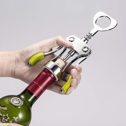 Beneno Wine Opener, Zinc Alloy Premium Wing Corkscrew with Multifunctional Bottles Opener, Sharp Wine Corkscrew with Ergonomic Non-Slip Wing Handle, Green - Image 7