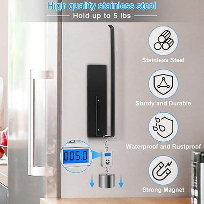 Paper Towel Holder Black, Toilet Paper Roll Holder Magnetic Towel Rack Wall Mount Fridge Organizer Shelf for Towels Rolls Bar Bathroom Toilet Pantry RV Essentials Kitchen Organizers and Storage 2 Pack - Image 3